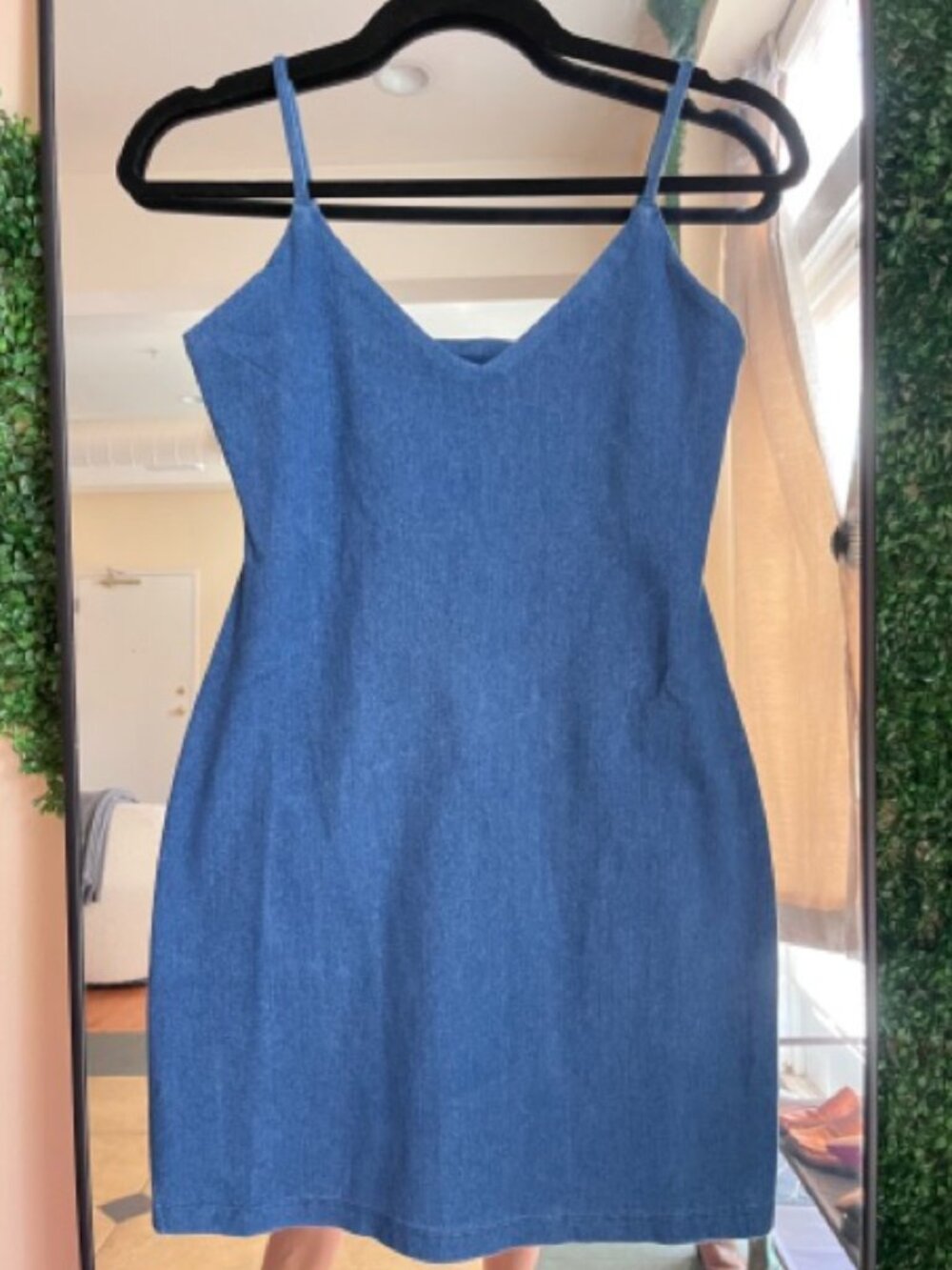 Susana Monaco Denim V Neck Mini Dress